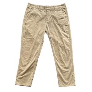 VINCE Cropped Corduroy Pant Womens Sz 12 Tan Casual Corporate Preppy